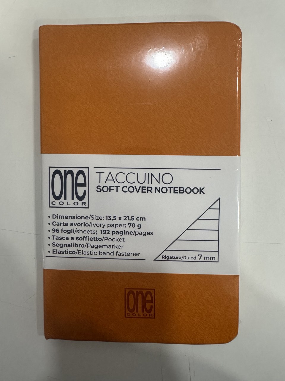 ONE COLOR TACCUINO A5 ARANCIO SOFT RIGATURA 7MM