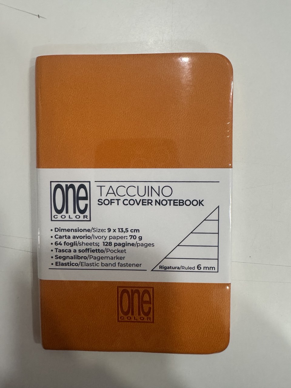 ONE COLOR TACCUINO ARANCIO  A6 SOFT RIGATURA 6MM