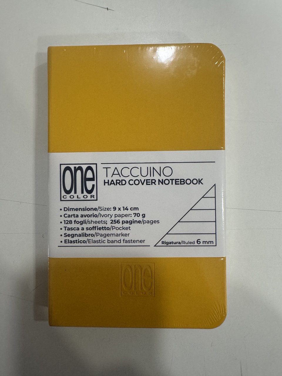 ONE COLOR TACCUINO GIALLO A6 HARD RIGATURA 6MM