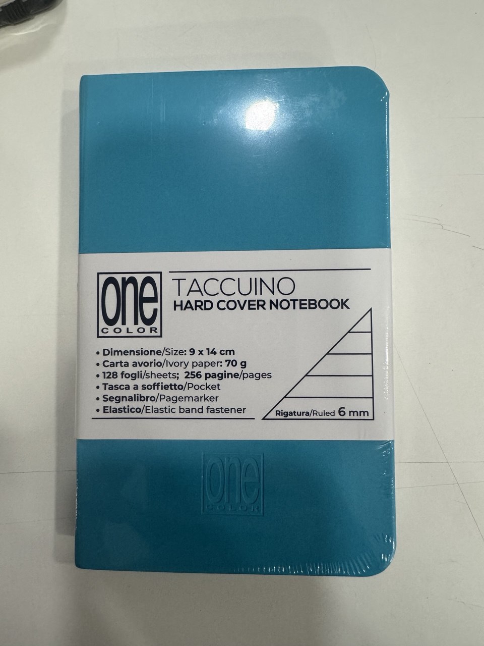 ONE COLOR TACCUINO AZZURRO A6 HARD RIGATURA 6MM