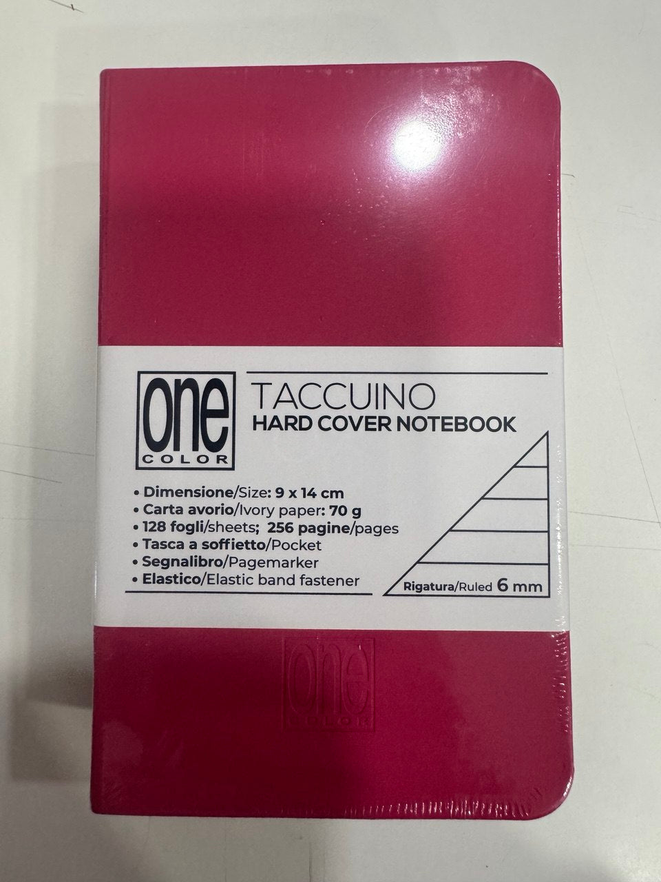 ONE COLOR TACCUINO FUXSIA A6 HARD RIGATURA 6MM