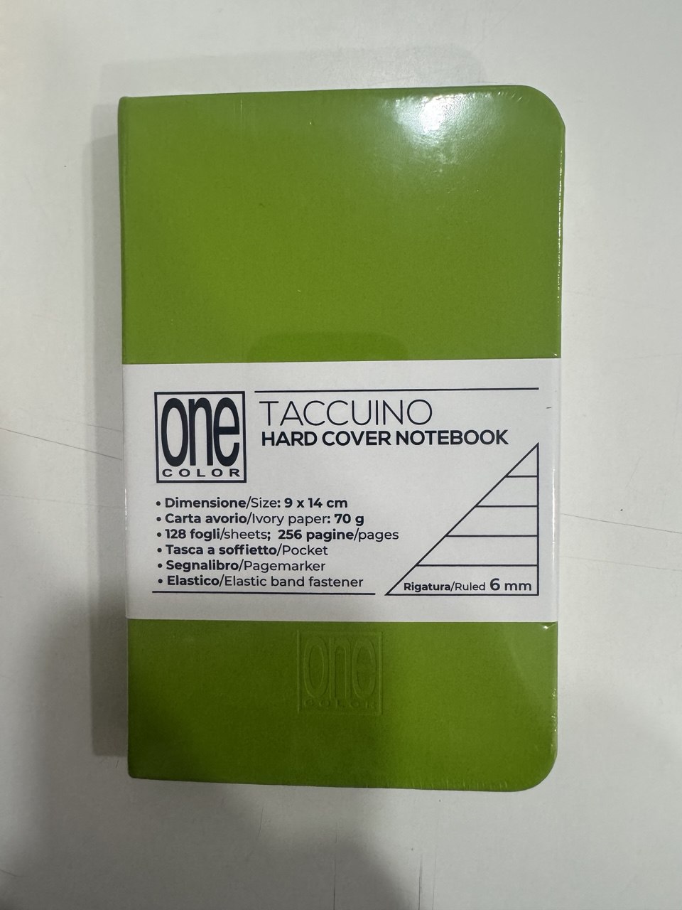 ONE COLOR TACCUINO VERDE A6 HARD RIGATURA 6MM