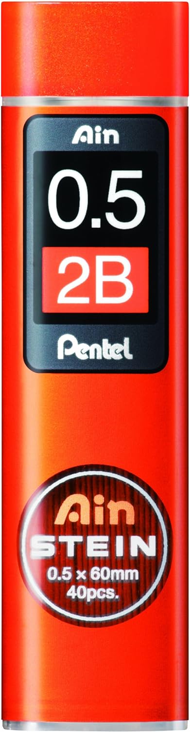 PENTEL Mine p.matite AINSTEIN 0.5mm C275-2B 40 pezzi 2B