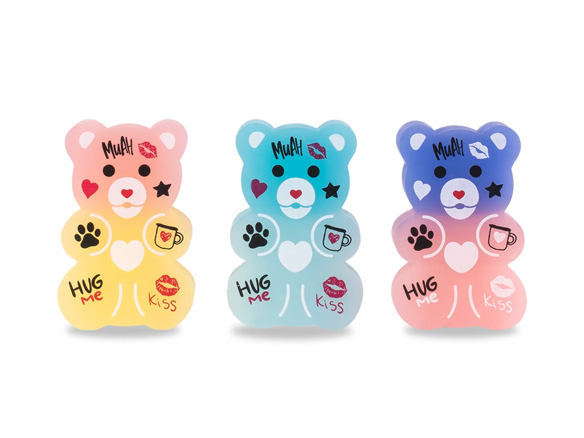Set 3 gomme da cancellare - Coccolotti Love&Tell