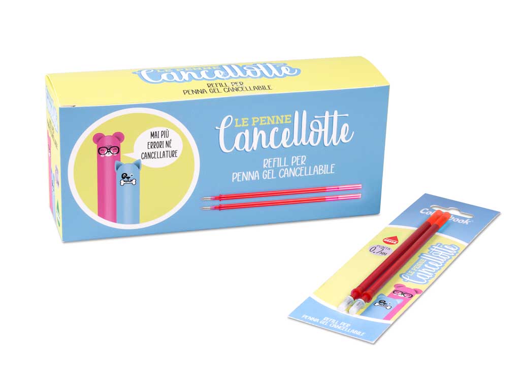 CF 2 PZ Refill penne gel cancellabili Cancellotte Rosso