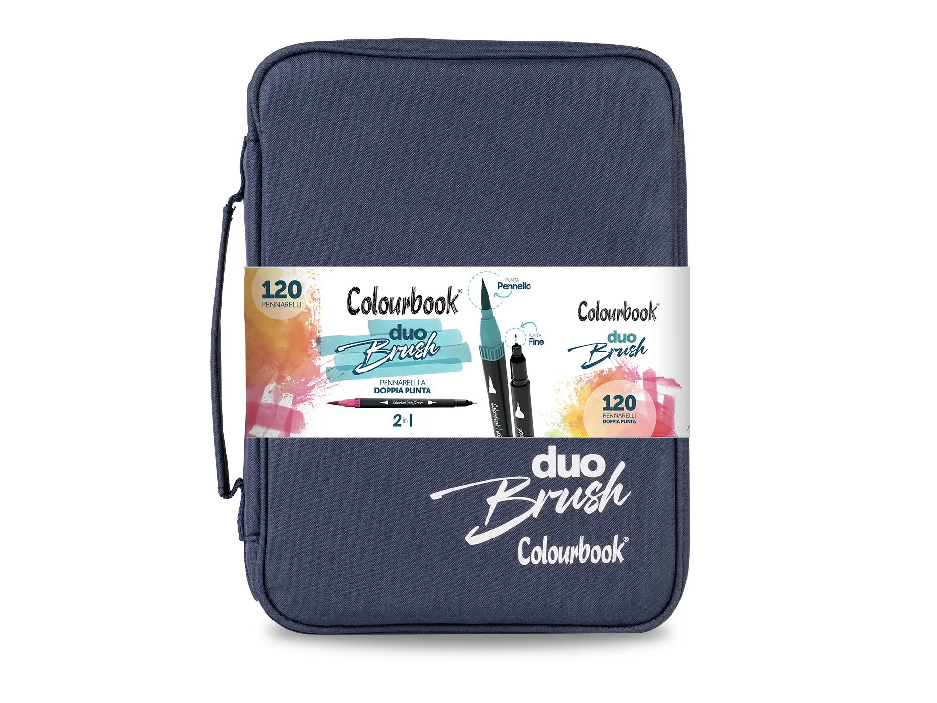 Valigetta 120 pennarelli - Duo Brush Blue Navy By Colourbook