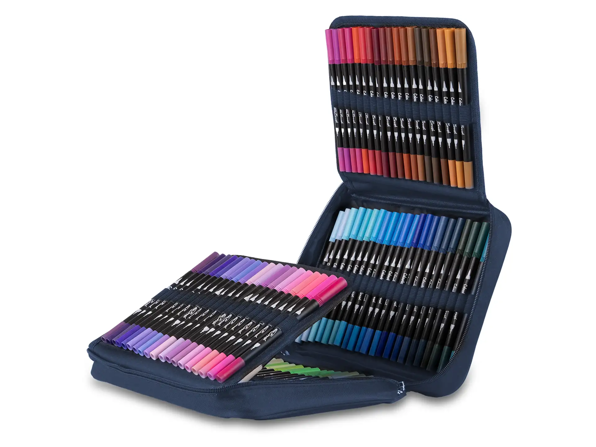 Valigetta 120 pennarelli - Duo Brush Blue Navy By Colourbook
