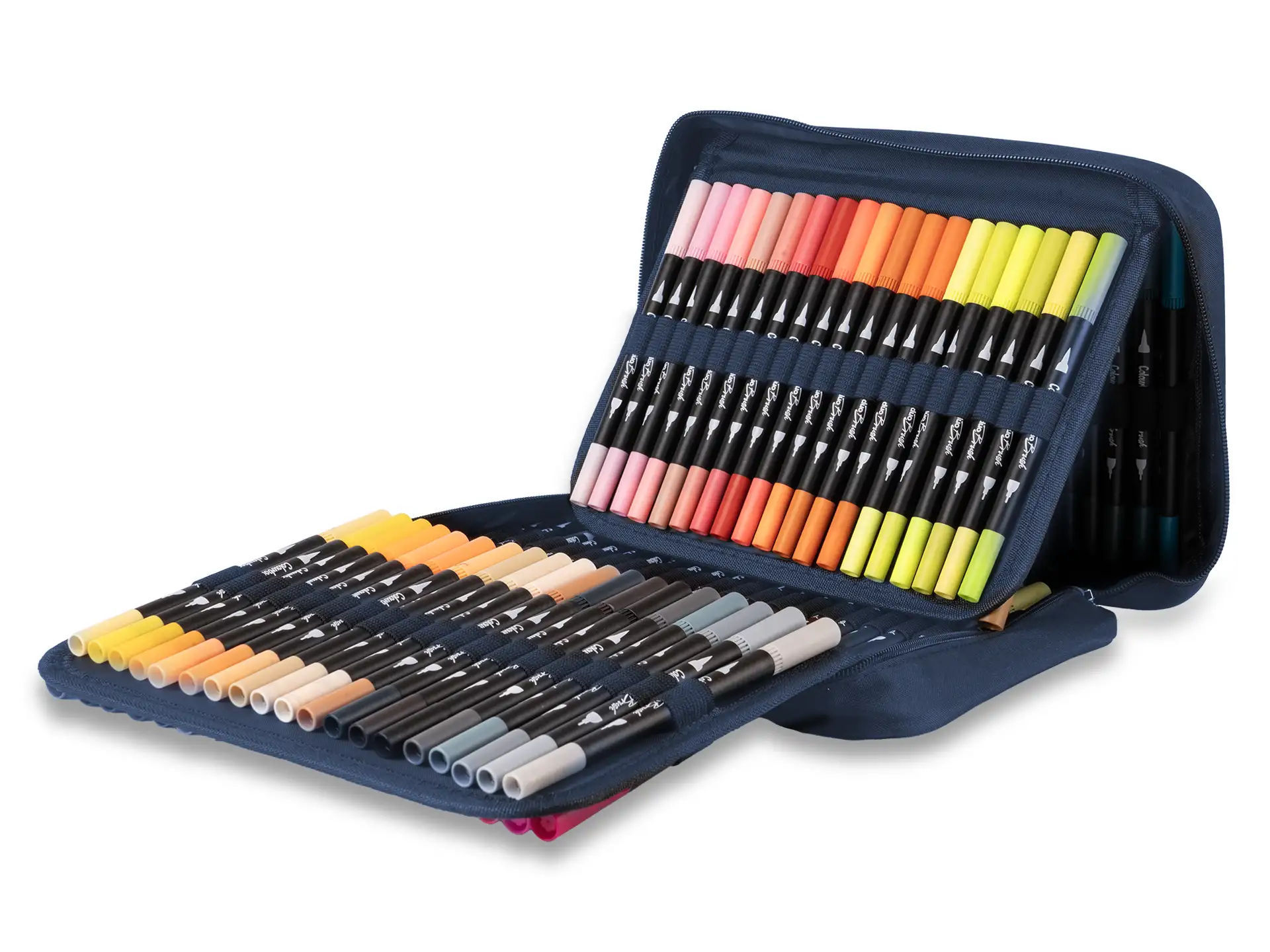 Valigetta 120 pennarelli - Duo Brush Blue Navy By Colourbook
