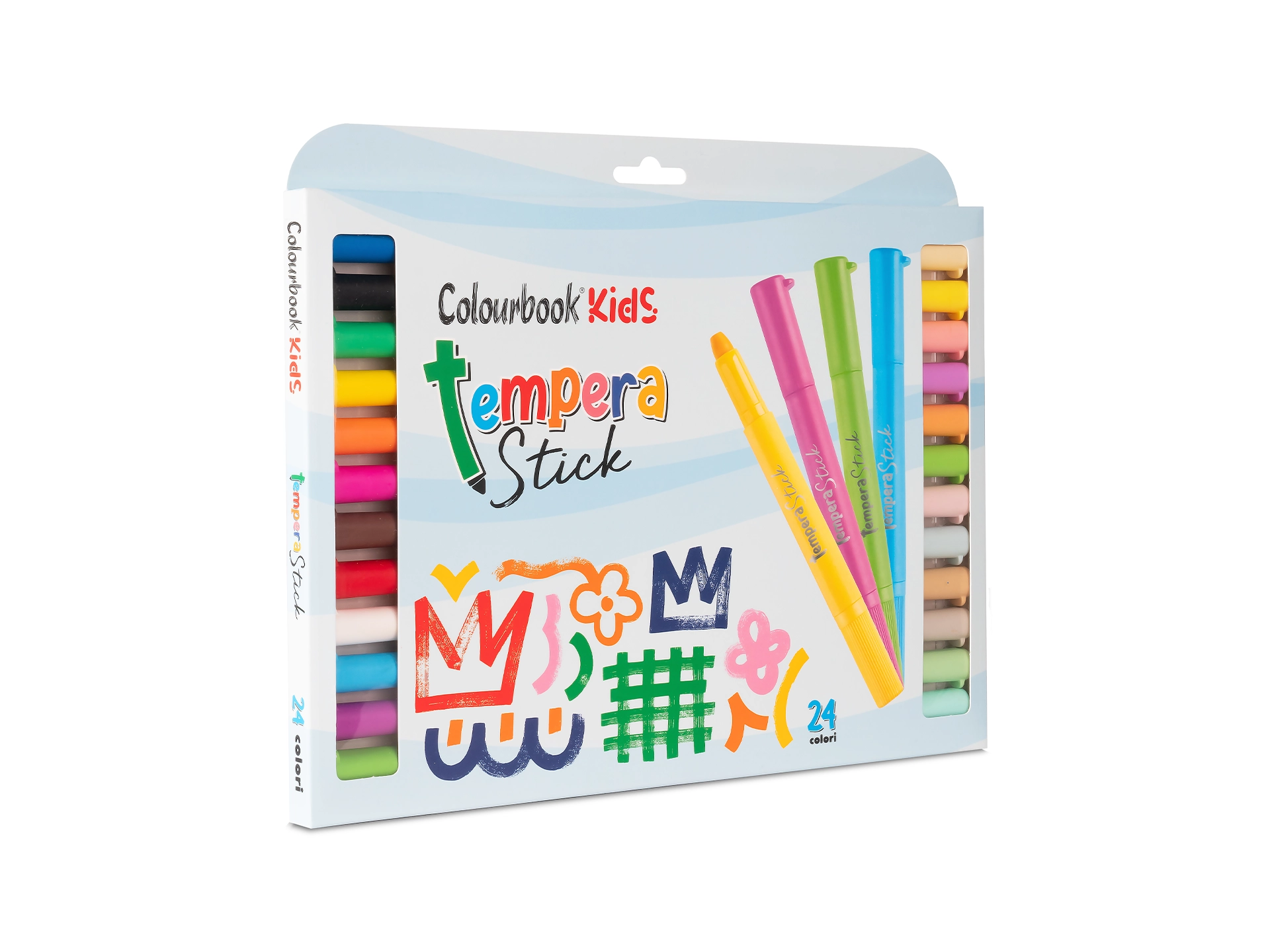 Colourbook Tempera Stick Rainbow 24 colori