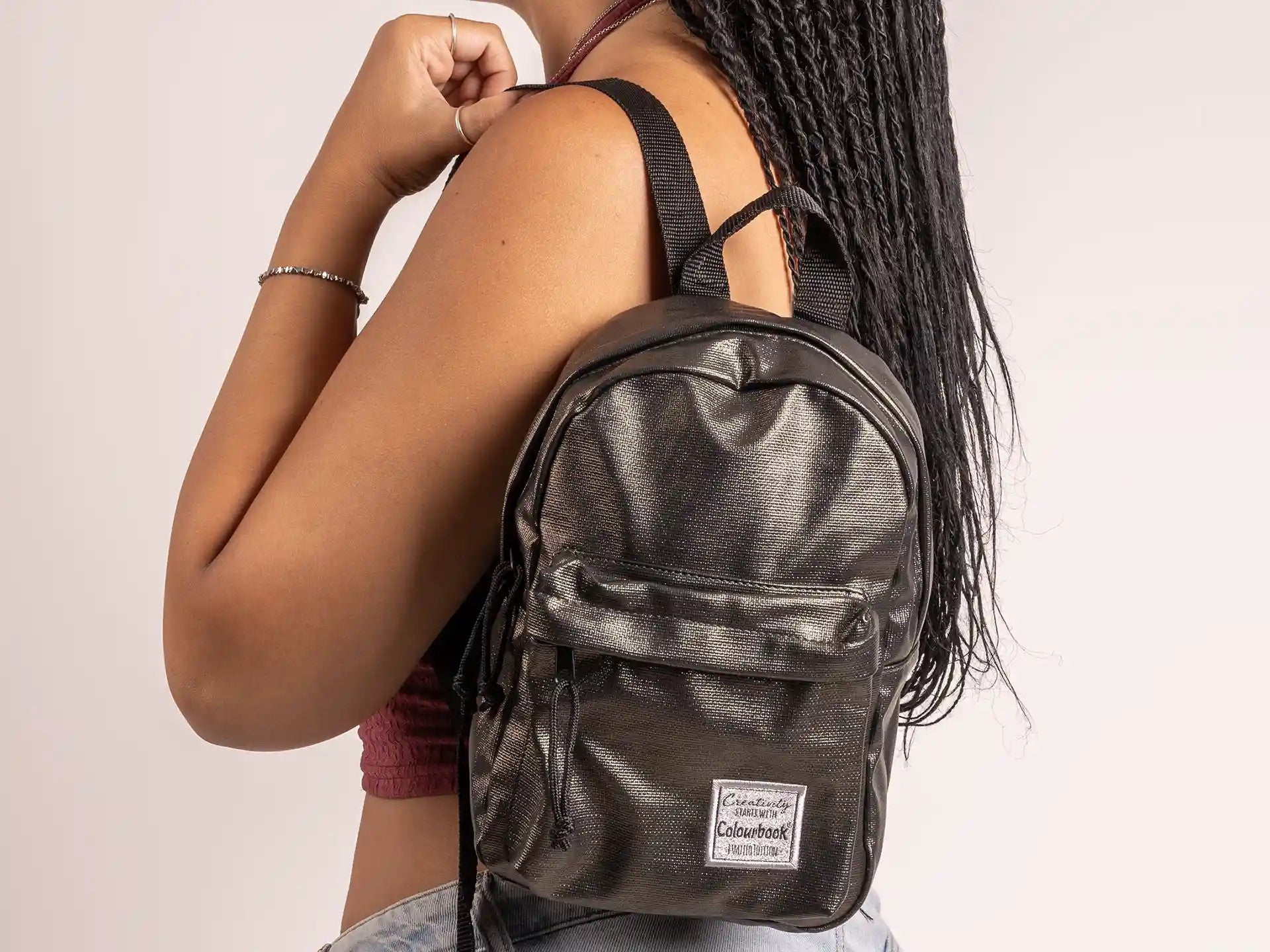 Mini zaino Shine Brown Gold