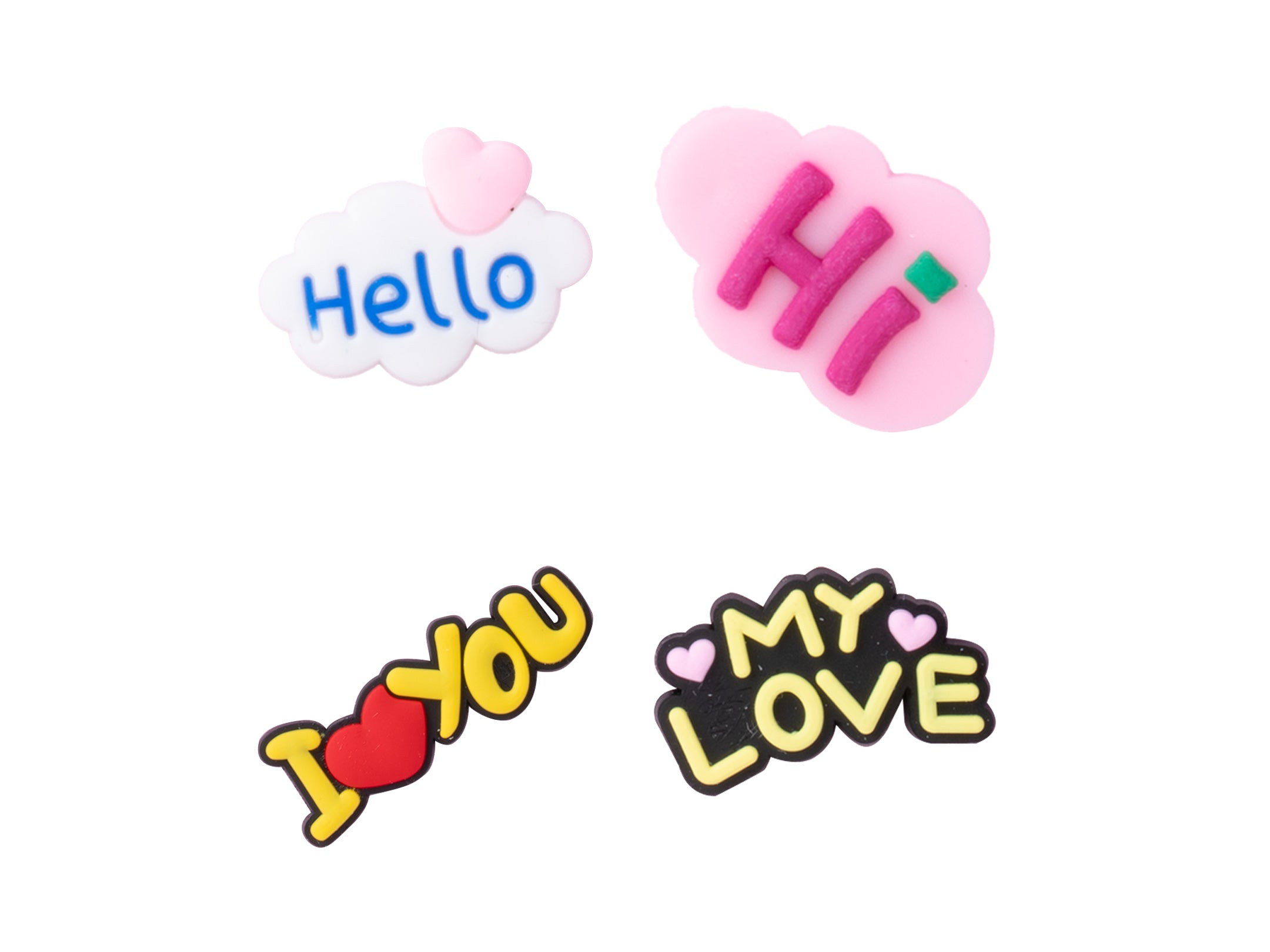 Set 4 Pezzi Pin It Hello I Love You