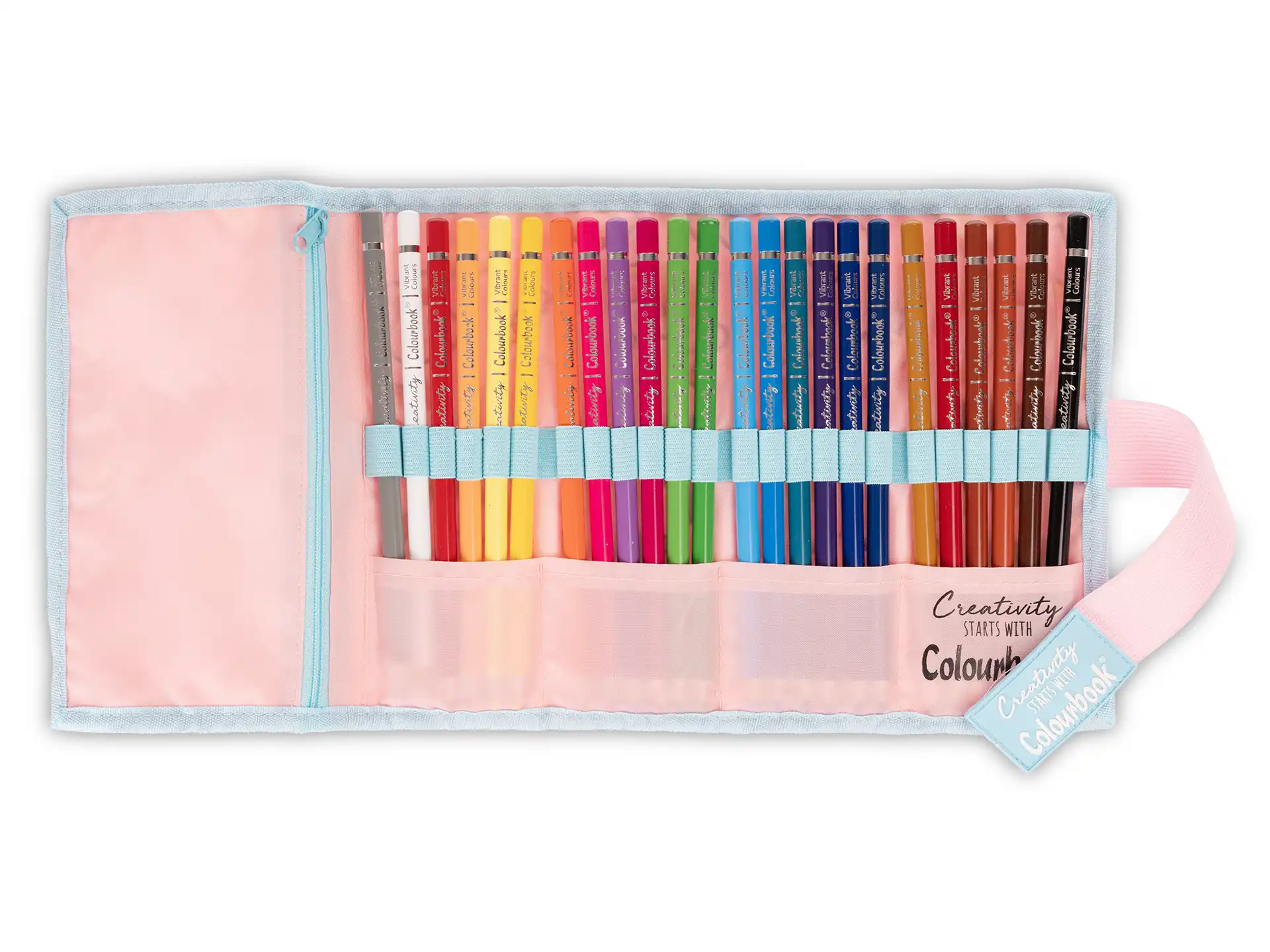 Colourbook Astuccio a rotolo Creativity 24 pastelli - Kawaii