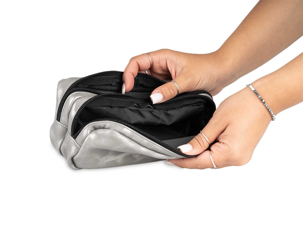 Colourbook Astuccio due scomparti Zahara - Grigio