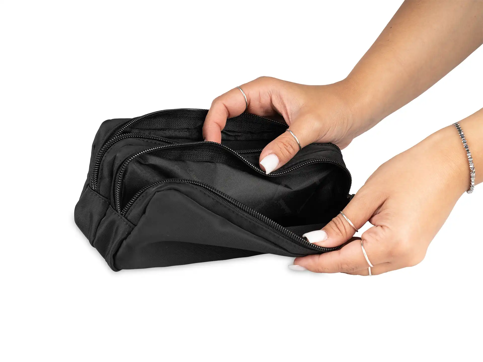 Colourbook Astuccio due scomparti Satin - Nero