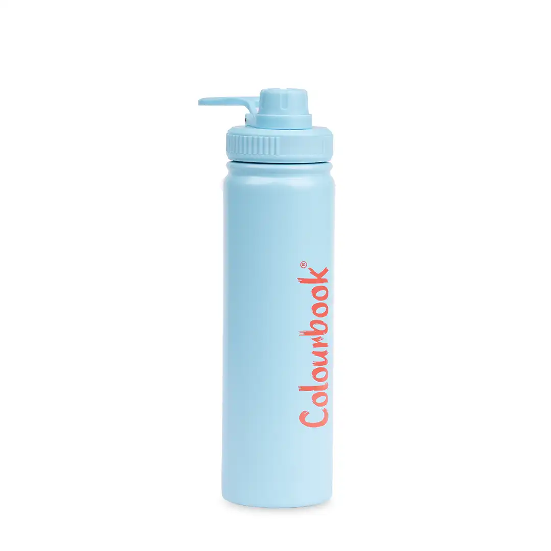 Borraccia termica con beccuccio 650ml Colour Trek - Azzurro