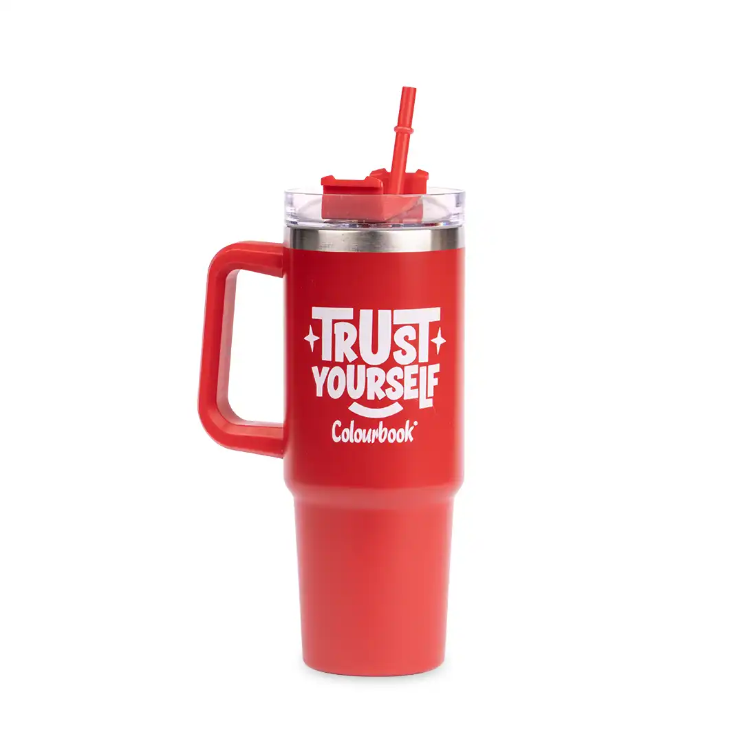 Borraccia termica con cannuccia 900ml Colour Slurp - Rosso
