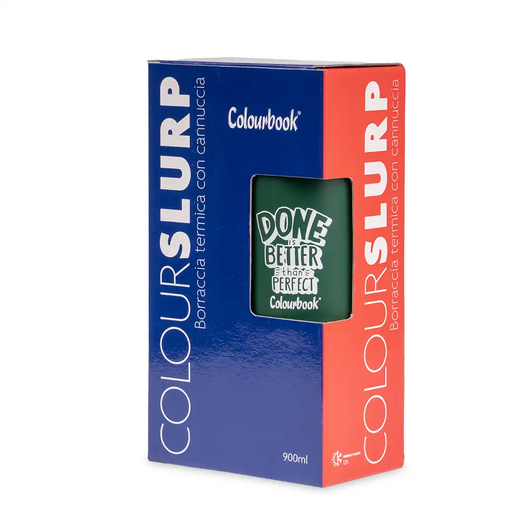 Borraccia termica con cannuccia 900ml Colour Slurp - Verde