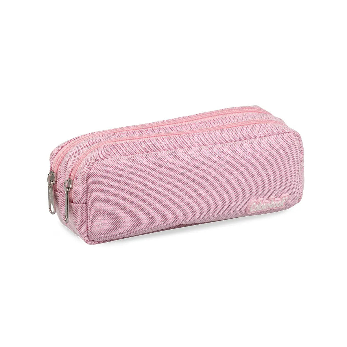 Astuccio 2 zip Glitter - Rosa