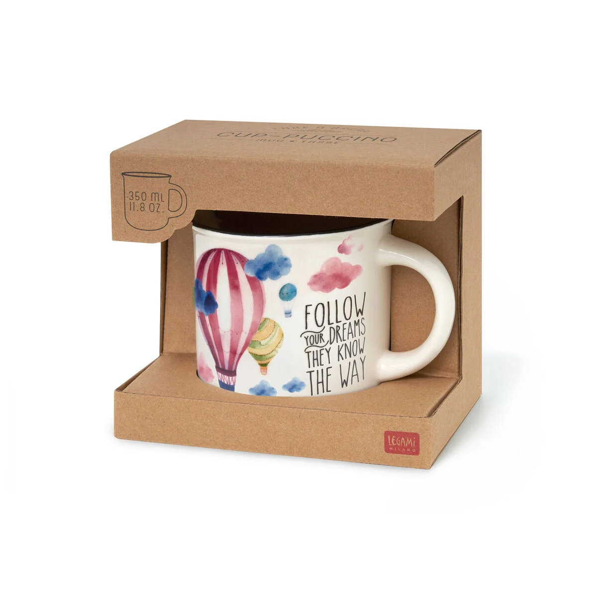 New Bon China Tazza in Porcellana Cuppuccino - Mongolfiera