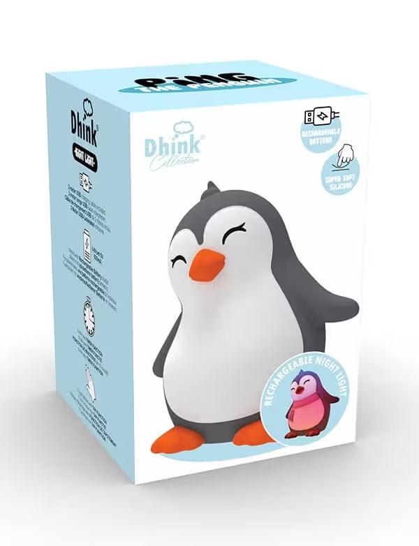 DHINK - Luce notturna ricaricabile LED - Pinguino