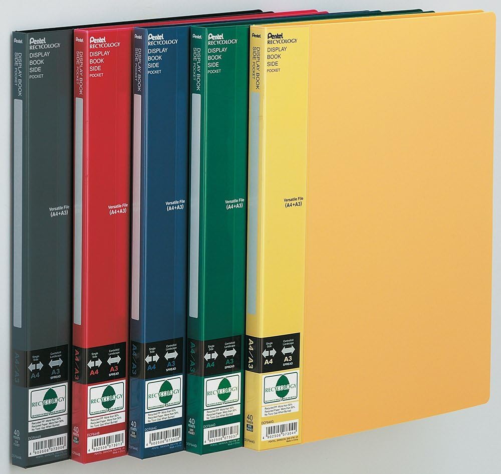 Pentel DCF644 portalistini Display Book Side 40 buste rosso