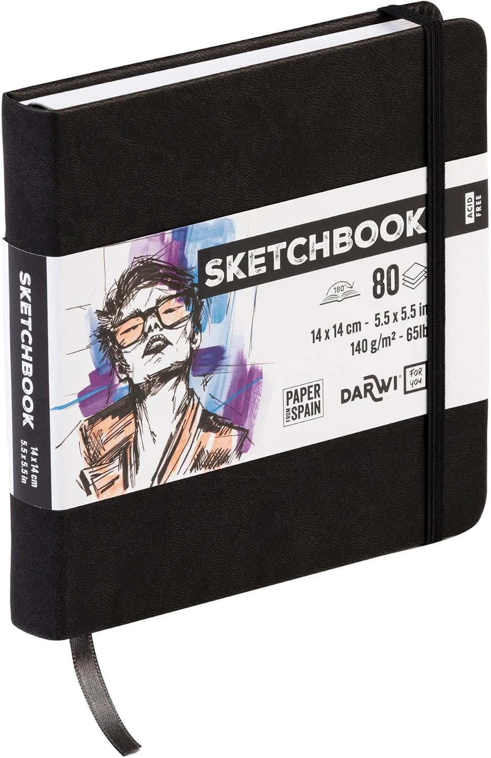 SKETCHBOOK 80FF 14x14CM 140GR - Nero