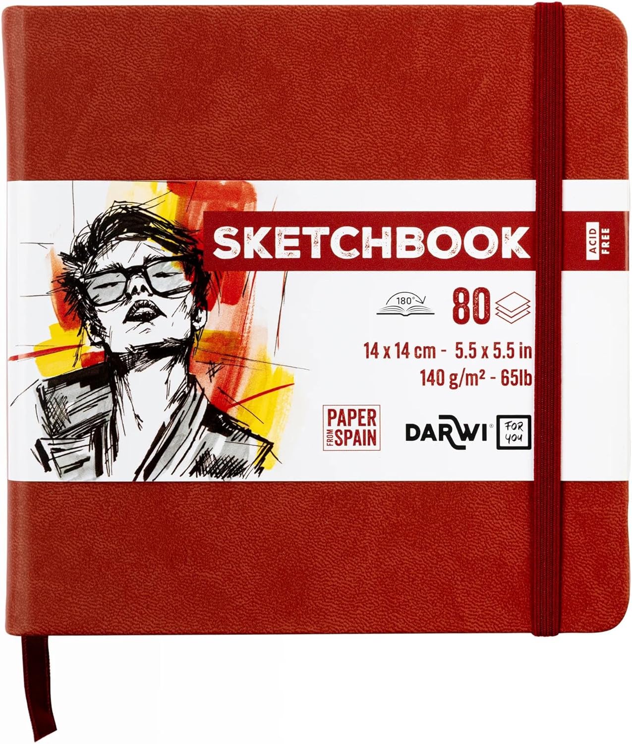 SKETCHBOOK 80FF 14x14CM 140GR - Terracotta