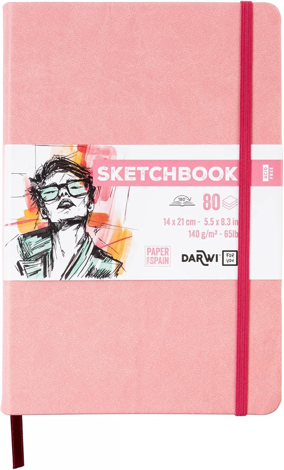 SKETCHBOOK 80FF 14x21CM 140GR - Rosa Pastello