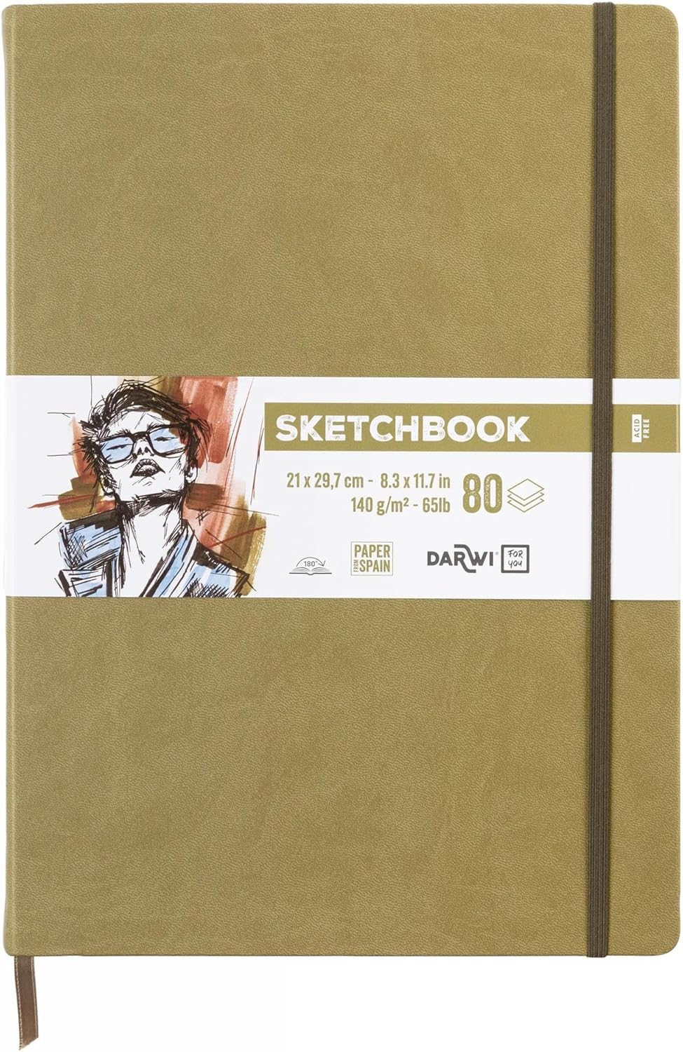 SKETCHBOOK 80FF A4 140GR - Kaki