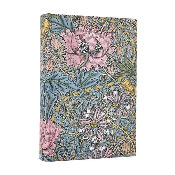 Paperblanks 2026 Morris Caprifoglio Rosa - Mini Giornaliera