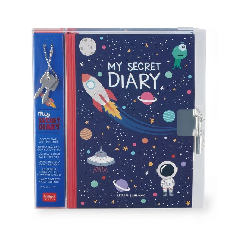 Il mio diario segreto con lucchetto a tema spazio