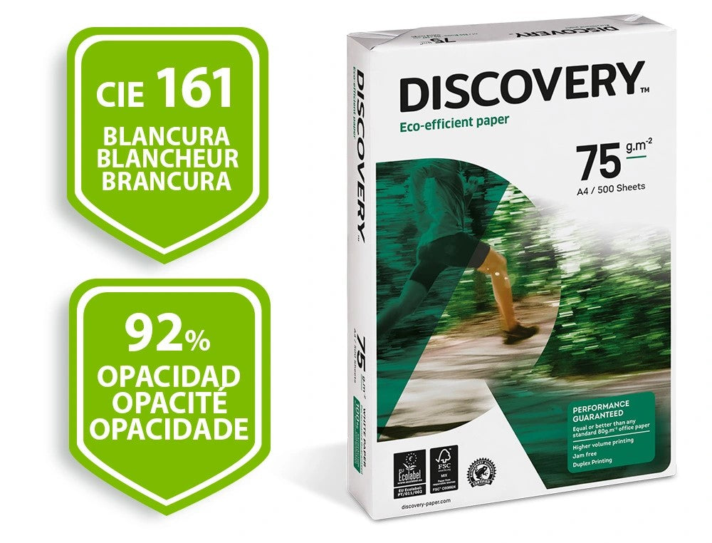 DISCOVERY cartone da 5 risme di carta da 500 ff f.to A4 75gr
