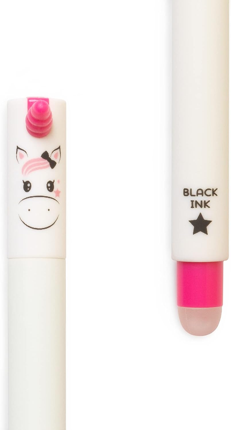 Penna Gel Cancellabile Erasable Pen Unicorno Colore Nero