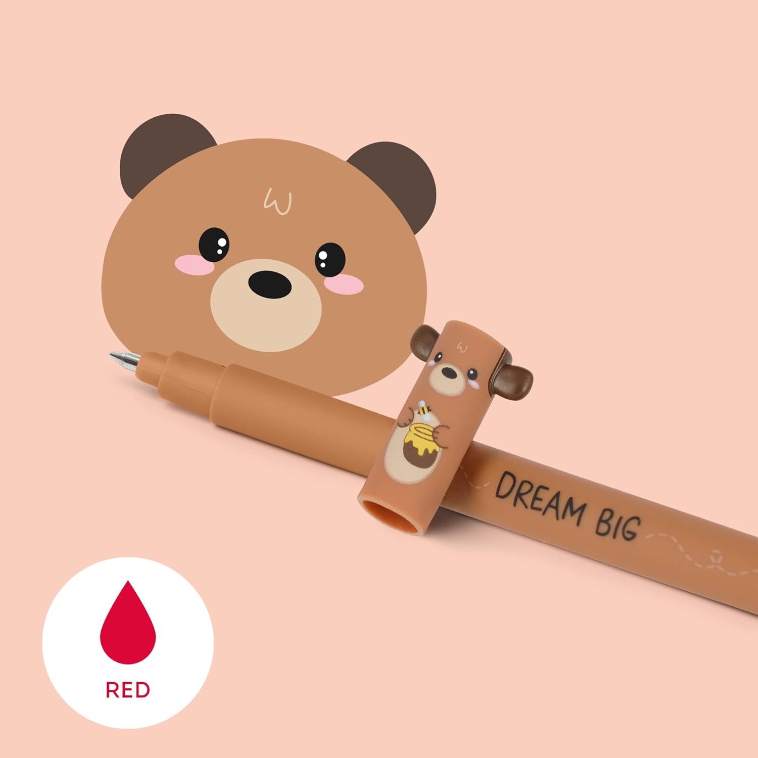 Penna Gel Cancellabile Erasable Pen Teddy Bear Colore Rosso