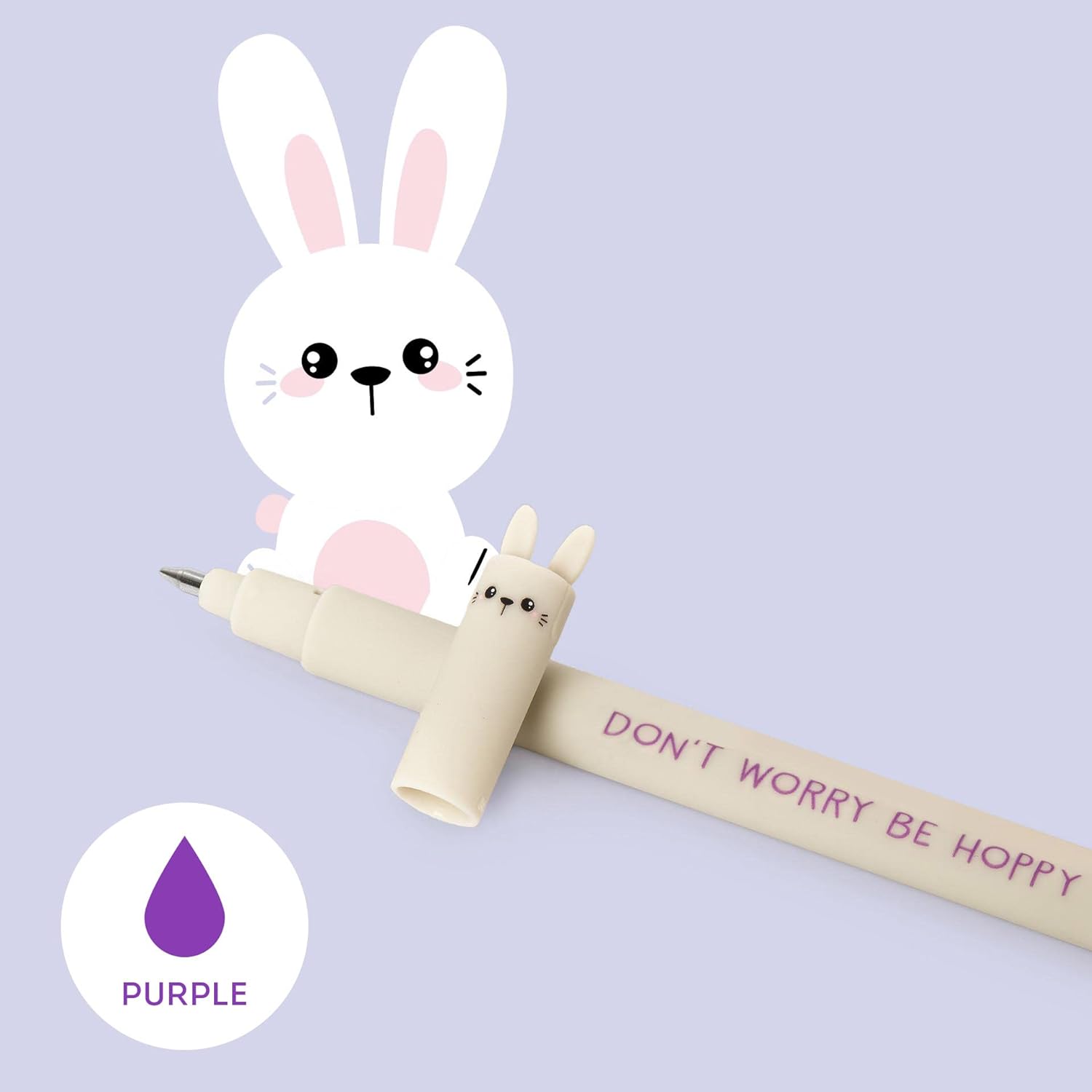 Penna Gel Cancellabile Erasable Pen Bunny Colore Viola