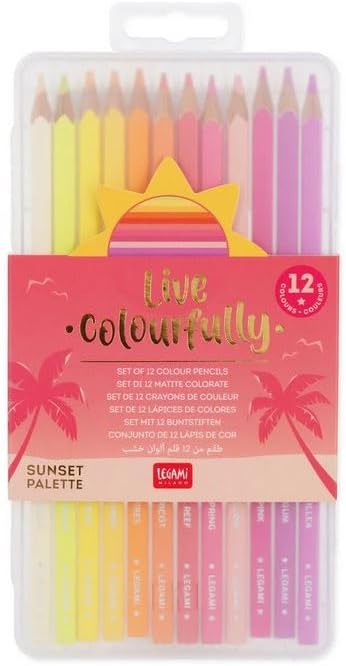 Set di 12 Matite Colorate - Live Colorfully