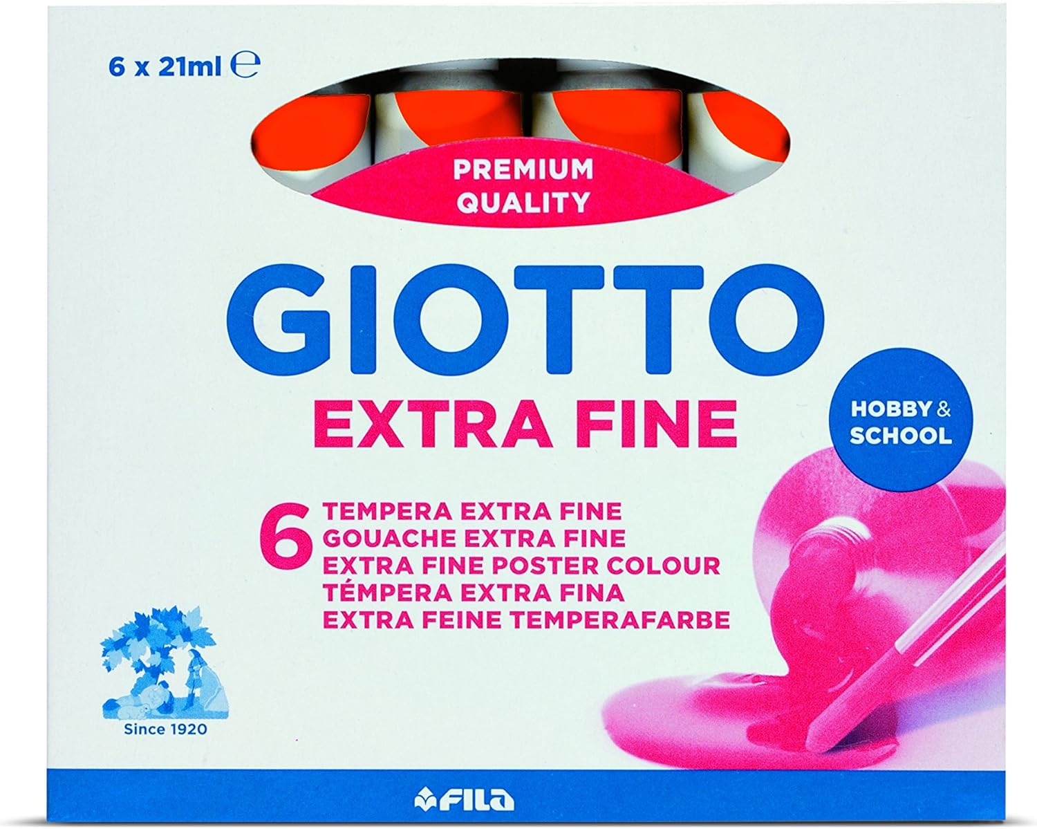 CF da 6 pz - Tempera Giotto ft.7 21 ML - ARANCIONE