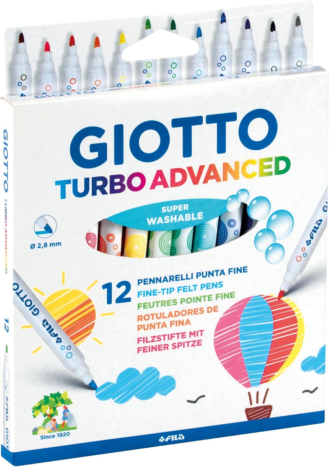 GIOTTO TURBO ADVANCED Super Washable - CF.12 Colori