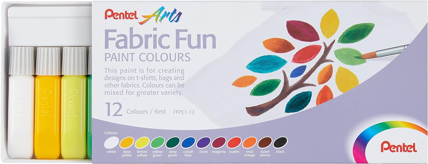 CF12 PZ Pentel Fabric Fun Paint Colours colori per tessuto