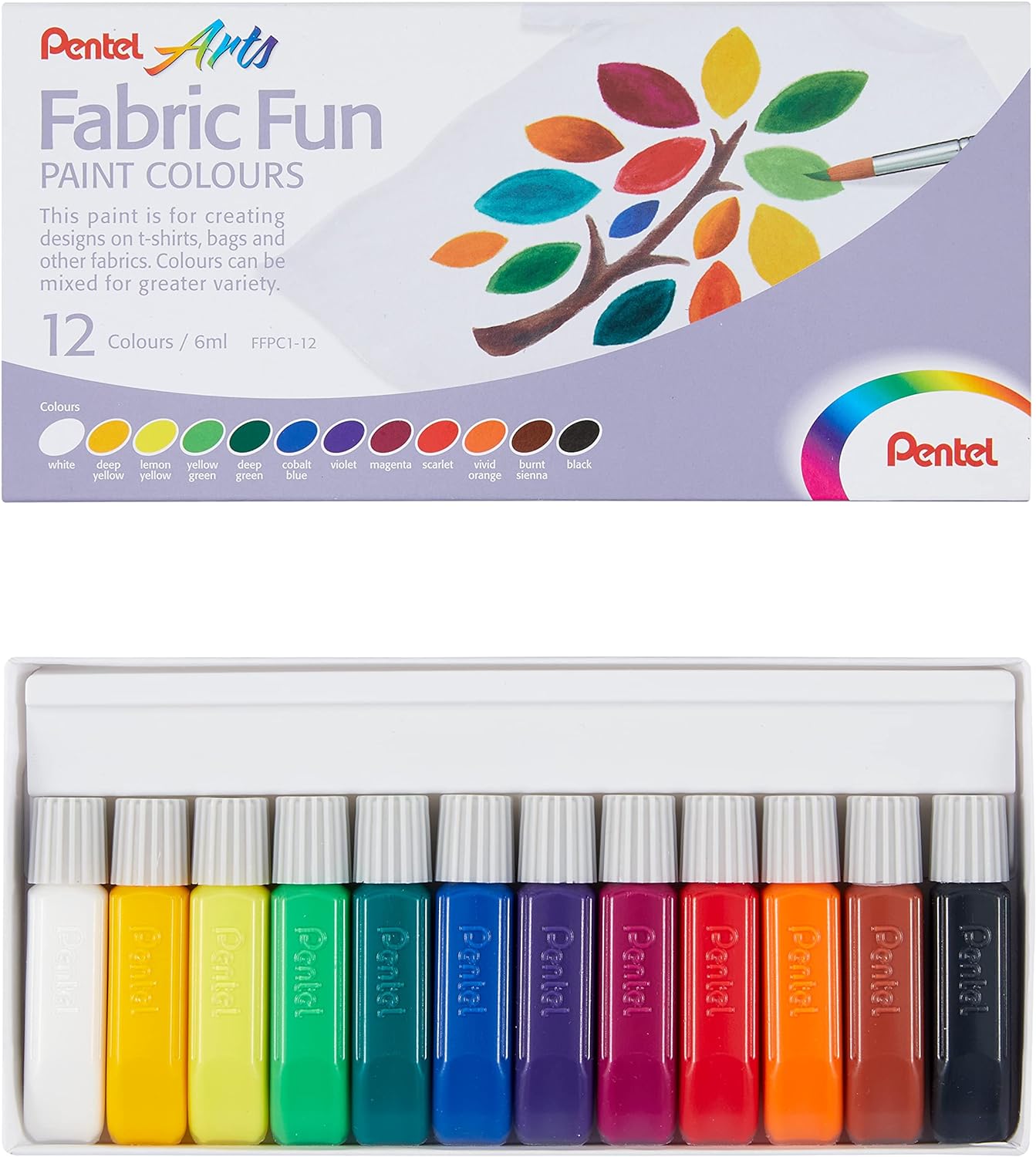 CF12 PZ Pentel Fabric Fun Paint Colours colori per tessuto