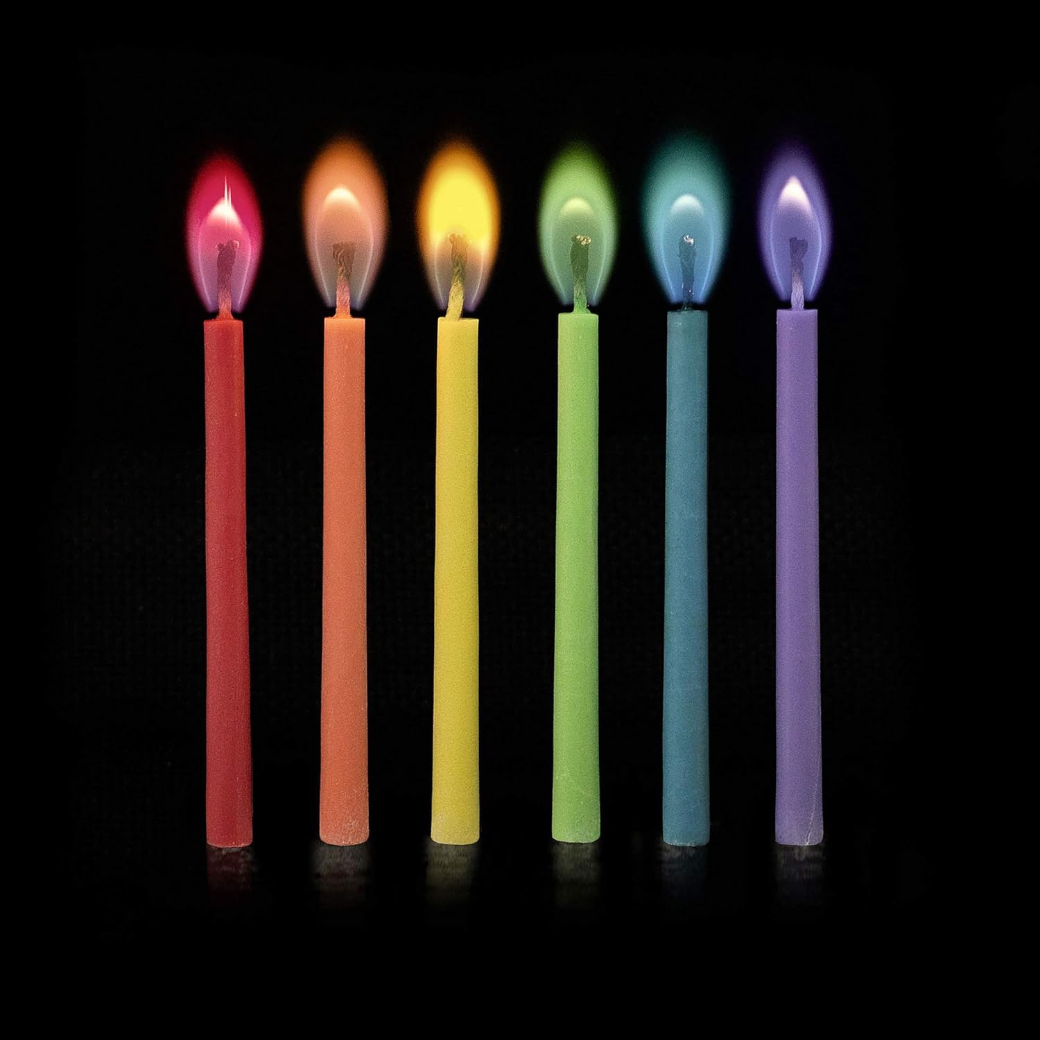Candele per feste con fiamme colorate