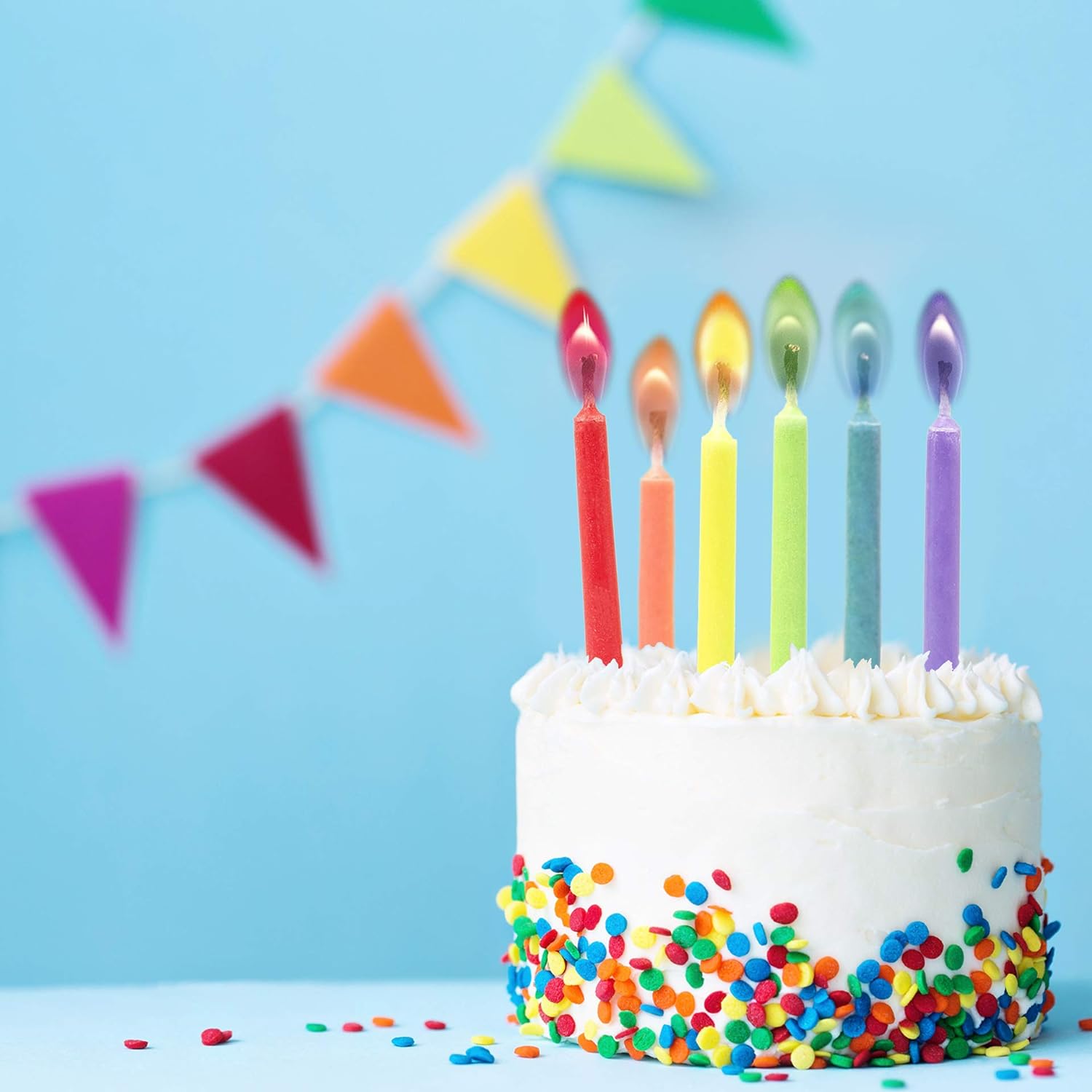 Candele per feste con fiamme colorate