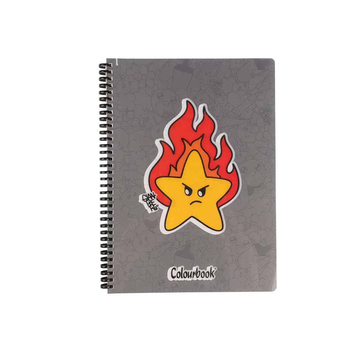 Quaderno spiralato soft Gianpiero 5MM - Nero con fiamma