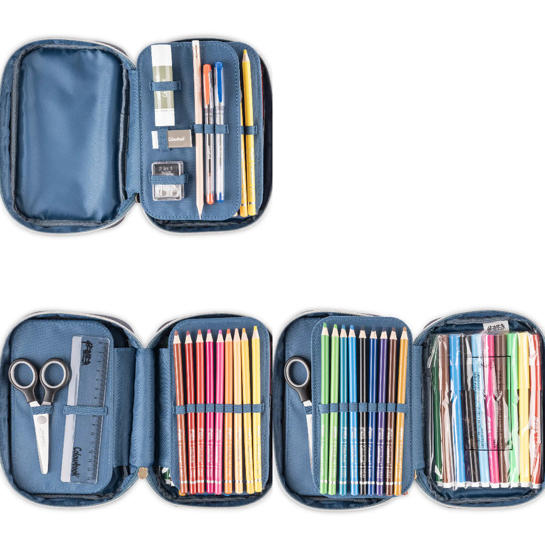 Colourbook - Astuccio 1 zip Geolier - Blu