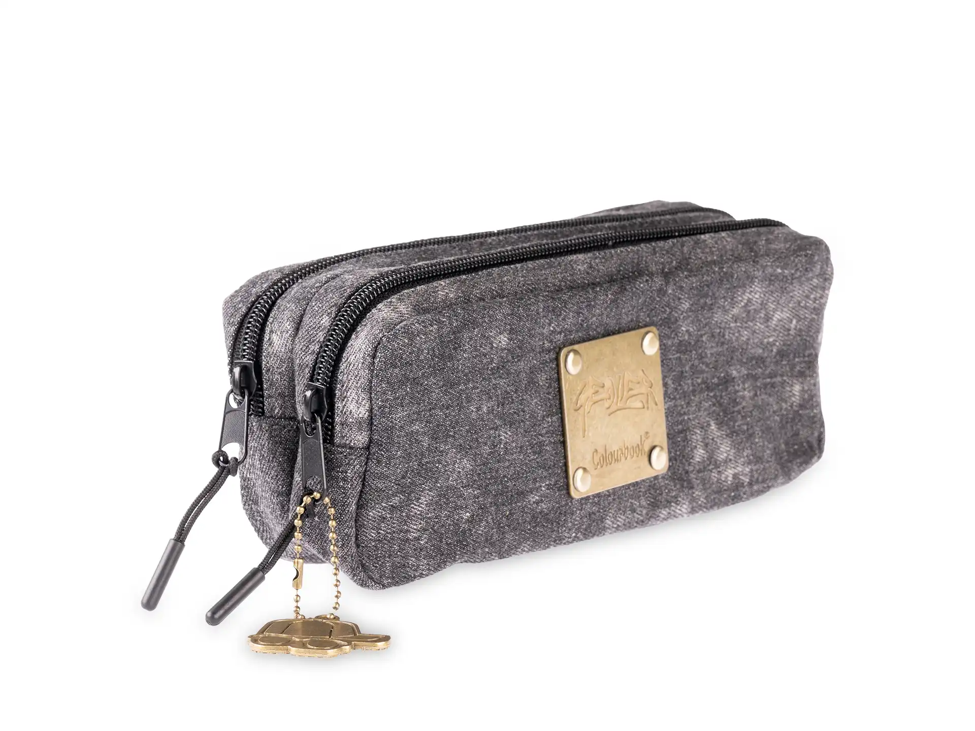 Colourbook - Astuccio due zip Geolier - Black Denim