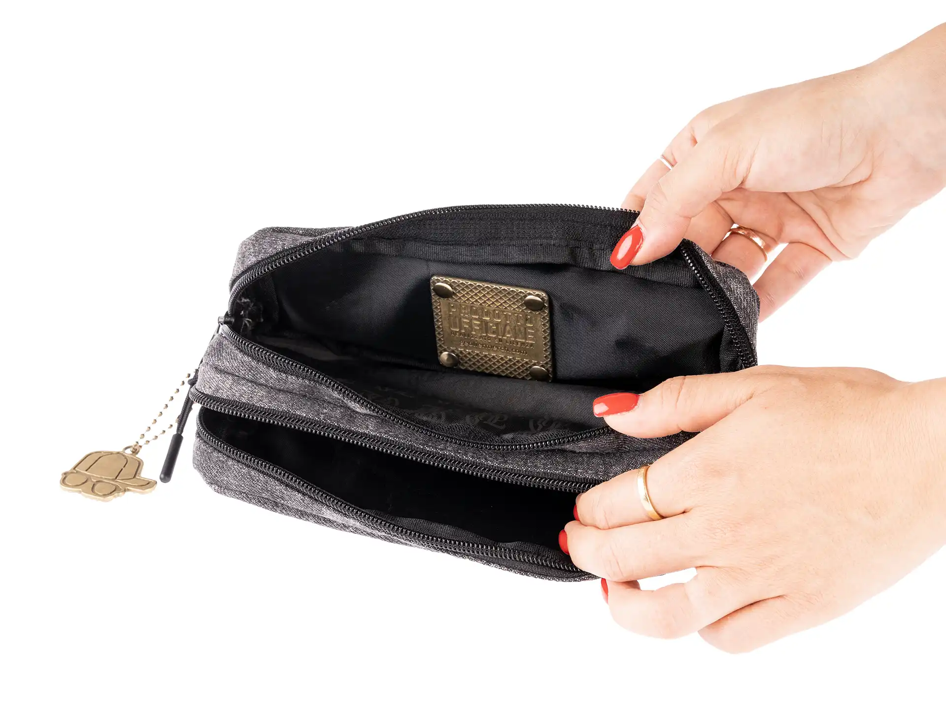 Colourbook - Astuccio due zip Geolier - Black Denim