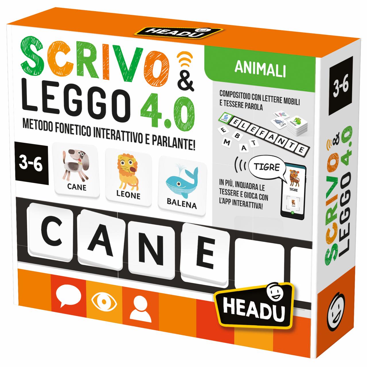 HEADU 25 SCRIVO & LEGGO 4.0 ANIMALI E AMBIENTI MONTESSORI