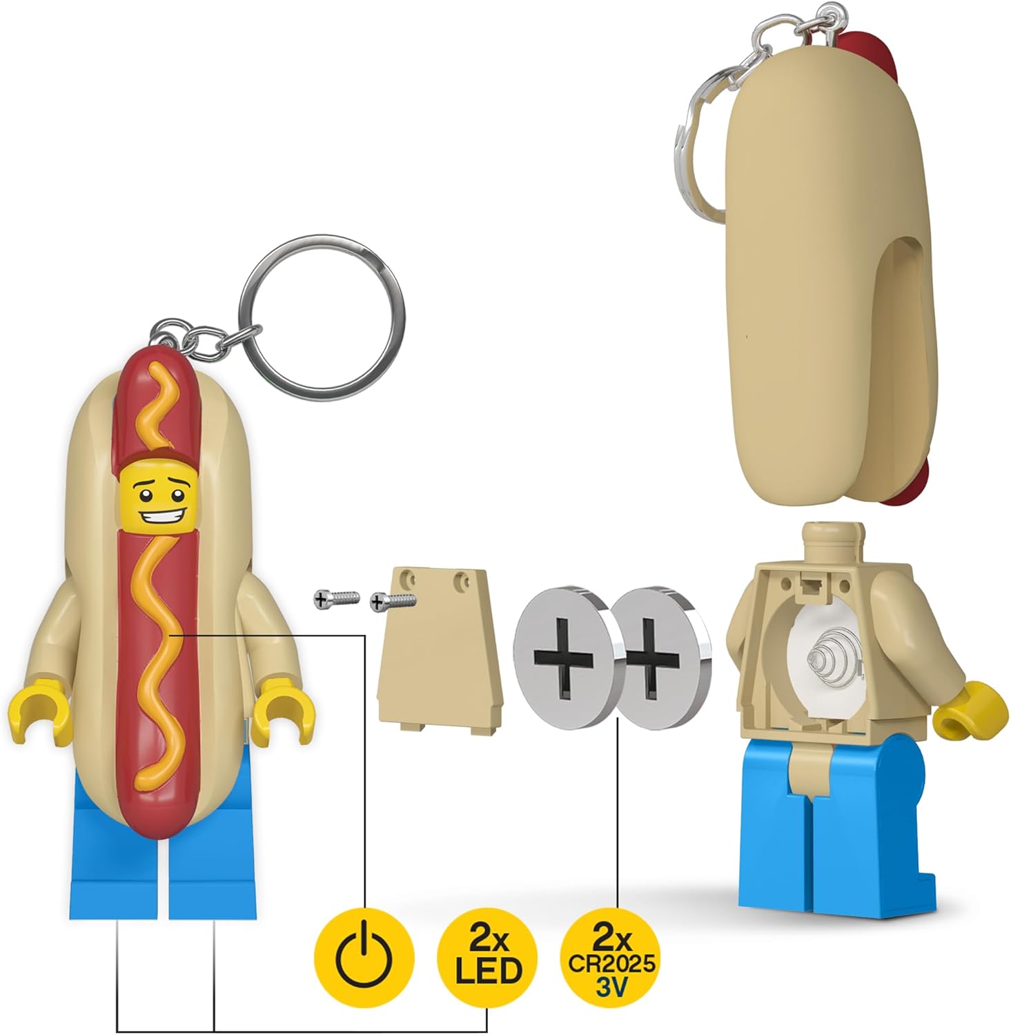 LEGO Torcia Led Portachiavi - Hot Dog Man