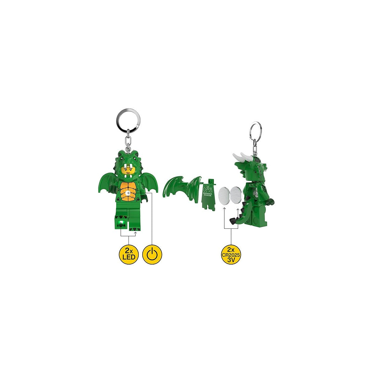LEGO portachiavi Led - Green Dragon Girl