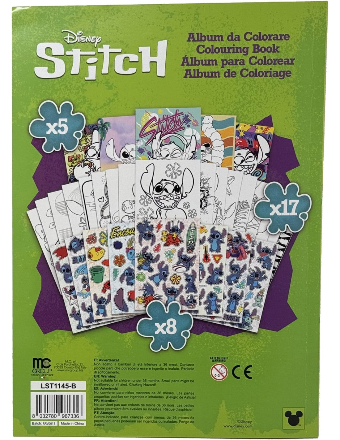 Disney Stitch - Album da colorare con adesivi